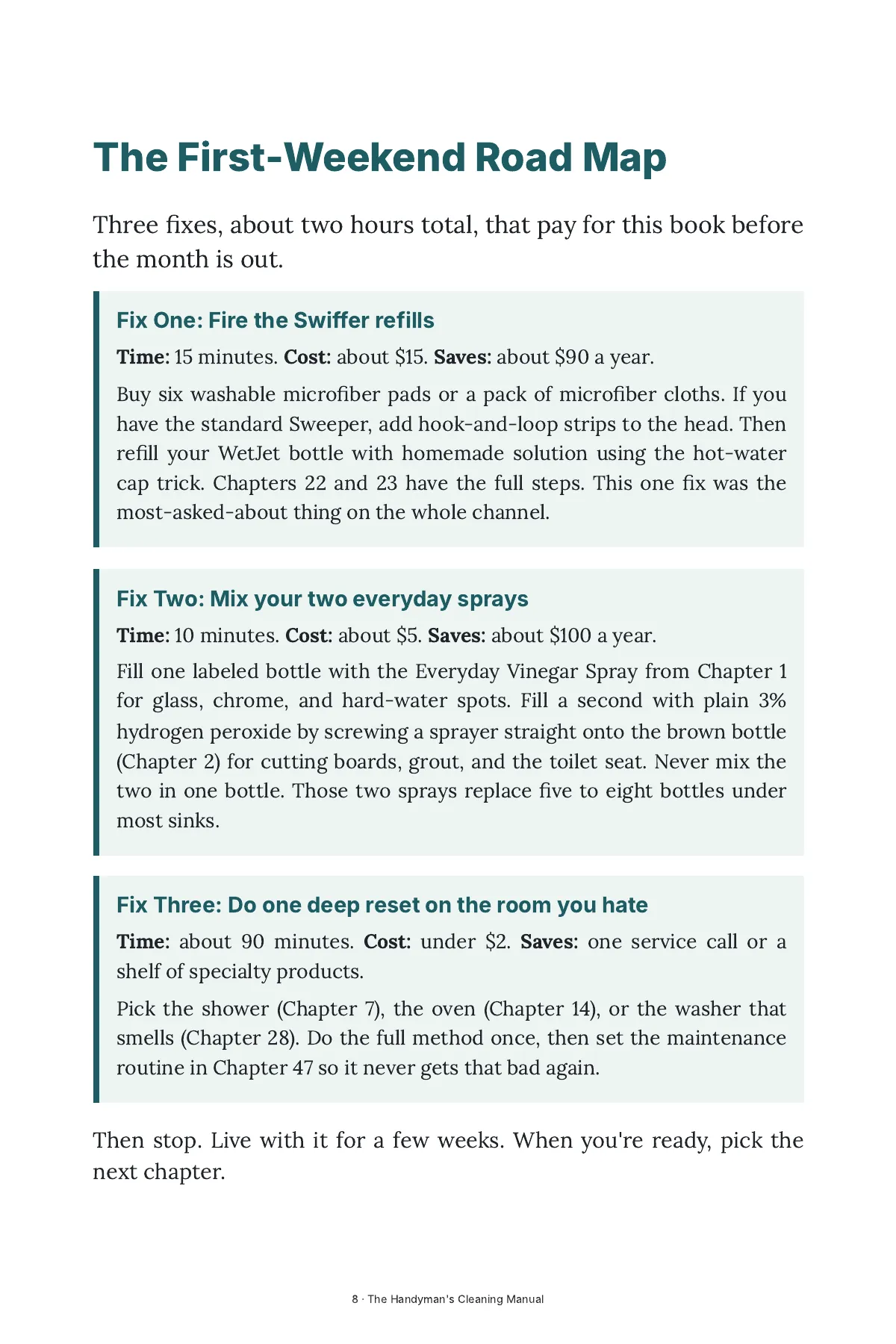 Page 8: The First-Weekend Road Map